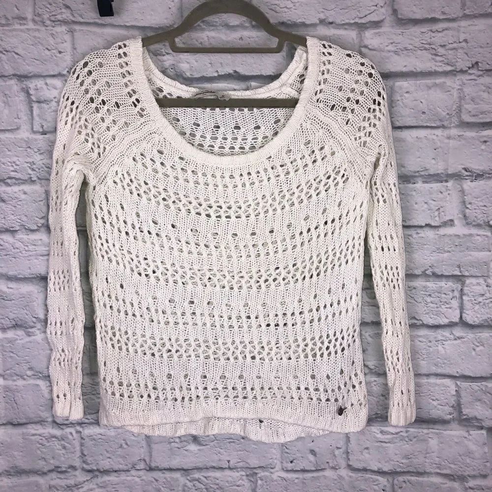Abercrombie kids loose knit scoopneck sweater big kids white sz med girls